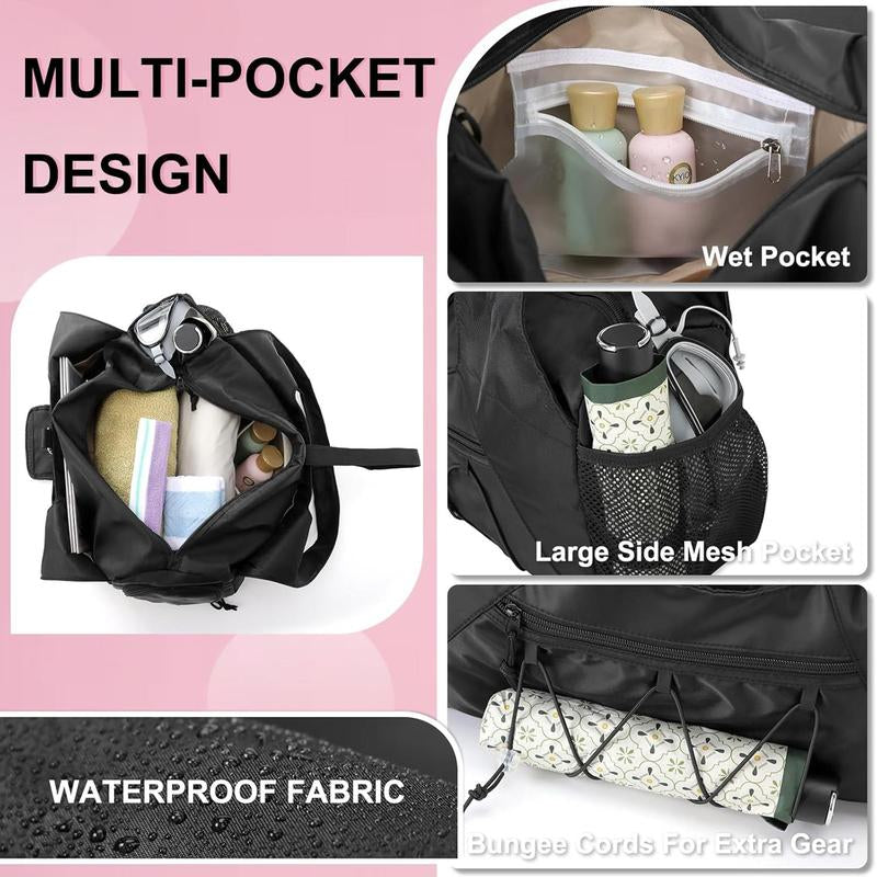 Yoga Mat Bag with Shoe Compartment & Wet Pocket, Sport Yoga Gym Bag with Yoga Strap, Travel Essentials Carryall Yoga Tote Bag, Exercise Mat