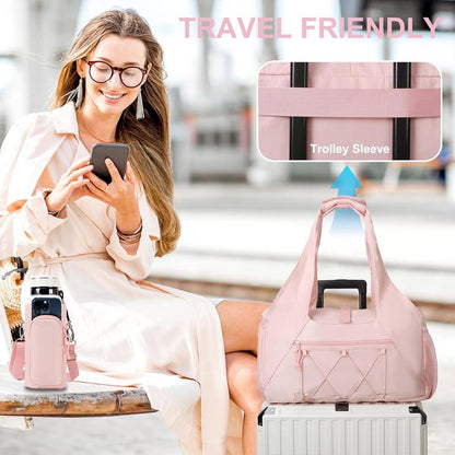 Yoga Mat Bag with Shoe Compartment & Wet Pocket, Sport Yoga Gym Bag with Yoga Strap, Travel Essentials Carryall Yoga Tote Bag, Exercise Mat